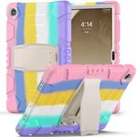 Per Samsung Galaxy Tab A9+ / X210 Custodia tablet ibrida in silicone per PC con supporto (rosa colorato)