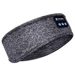 Fascia per bandana Bluetooth per dormire Fascia per musica sportiva wireless Maschera per gli occhi con musica per dormire incorporata (Sisal grigio)