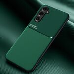 Per Samsung Galaxy S23 FE 5G Classic Tilt Strip Grain Magnetico Antiurto PC + Custodia per telefono in TPU (Verde)
