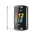 Per Fitbit Charge 6/5 Custodia protettiva in TPU + pellicola integrata per orologio (trasparente)