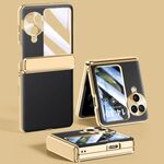 Per OPPO Find N3 Flip Custodia elettrolitica con cerniera integrale Custodia antiurto per telefono (Nero)