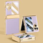 Per OPPO Find N3 Flip Custodia elettrolitica con cerniera integrale Custodia antiurto per telefono (viola)