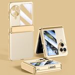 Per OPPO Find N3 Flip Custodia elettrolitica con cerniera integrale Custodia antiurto per telefono (Oro)