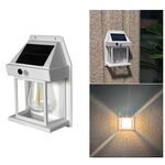 Lampada da parete solare per esterni al tungsteno, 3 modalità, con rilevamento del corpo, luce notturna impermeabile per villa da giardino, specifiche: bianco normale