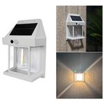 Lampada da parete solare per esterni al tungsteno, 3 modalità, con rilevamento del corpo, luce notturna impermeabile per villa da giardino, specifiche: grande bianco