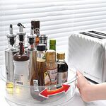 Vassoio portaoggetti trasparente per spezie da cucina, con rotazione a 360 gradi, dimensioni: grande 31 cm