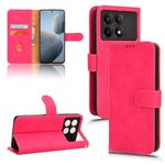 Per Xiaomi Redmi K70 / K70 Pro Custodia per telefono in pelle con vibrazione magnetica Skin Feel (Rosa rossa)