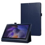Custodia per tablet in pelle con texture litchi per Samsung Galaxy Tab A9 con supporto (blu scuro)