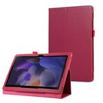 Custodia per tablet in pelle con texture litchi per Samsung Galaxy Tab A9 con supporto (rosa rosso)