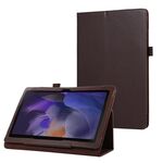 Custodia per tablet in pelle con texture litchi per Samsung Galaxy Tab A9 con supporto (marrone)