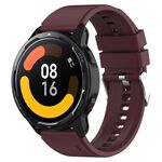 Per Huami Amazfit Pop / Amazfit Pop Pro Cinturino in silicone con testa sporgente da 20 mm Fibbia in argento (vino rosso)