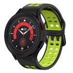 Per Samsung Galaxy Watch 5 44mm 20mm Cinturino in silicone bicolore traspirante (nero + verde)