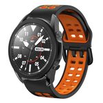 Per Samsung Galaxy Watch 5 Pro 45mm 20mm Cinturino in silicone bicolore traspirante (nero + arancione)