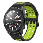 Per Samsung Galaxy Watch 5 Pro 45mm 20mm Cinturino in silicone bicolore traspirante (nero + verde)