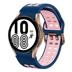 Per Samsung Galaxy Watch 4 40mm 20mm Cinturino in silicone bicolore traspirante (blu notte + rosa)