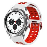 Per Samsung Galaxy Watch 4 Classic 42mm 20mm Cinturino in silicone bicolore traspirante (bianco + rosso)