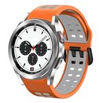 Per Samsung Galaxy Watch 4 Classic 42mm 20mm Cinturino in silicone bicolore traspirante (arancione + grigio)