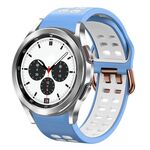 Per Samsung Galaxy Watch 4 Classic 42mm 20mm Cinturino in silicone bicolore traspirante (azzurro + bianco)