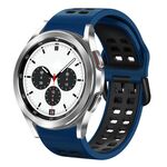 Per Samsung Galaxy Watch 4 Classic 42mm 20mm Cinturino in silicone bicolore traspirante (blu notte + nero)