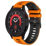 Per Samsung Galaxy Watch 5 44mm 20mm Cinturino in silicone bicolore (arancione + nero)