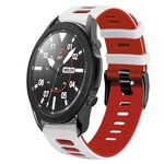 Per Samsung Galaxy Watch 5 Pro 45mm 20mm Cinturino in silicone bicolore (bianco + rosso)