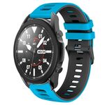 Per Samsung Galaxy Watch 5 Pro 45mm 20mm Cinturino in silicone bicolore (azzurro + nero)