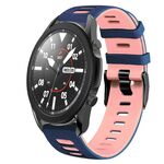 Per Samsung Galaxy Watch 5 Pro 45mm 20mm Cinturino in silicone bicolore (blu notte + rosa)