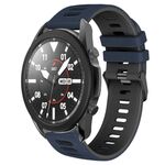 Per Samsung Galaxy Watch 5 Pro 45mm 20mm Cinturino in silicone bicolore (blu notte + nero)