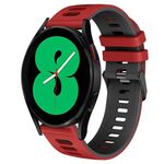 Per Samsung Galaxy Watch 4 44mm 20mm Cinturino in silicone bicolore (rosso + nero)