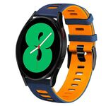 Per Samsung Galaxy Watch 4 44mm 20mm Cinturino in silicone bicolore (blu notte + arancione)