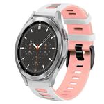 Per Samsung Galaxy Watch 4 Classic 46mm 20mm Cinturino in silicone bicolore (bianco + rosa)