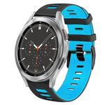 Per Samsung Galaxy Watch 4 Classic 46mm 20mm Cinturino in silicone bicolore (nero + blu)