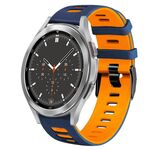 Per Samsung Galaxy Watch 4 Classic 46mm 20mm Cinturino in silicone bicolore (blu notte + arancione)