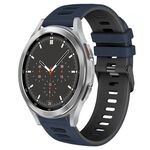 Per Samsung Galaxy Watch 4 Classic 46mm 20mm Cinturino in silicone bicolore (blu notte + nero)