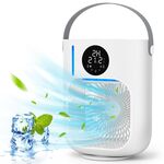 Ventilatore portatile per umidificazione a spruzzo da tavolo (bianco)