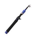 Canna da pesca telescopica Mini canna da pesca Attrezzatura da pesca portatile, lunghezza: 1,5 m (manico curvo blu)