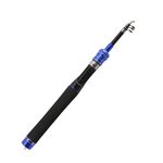 Canna da pesca telescopica Mini canna da pesca Attrezzatura da pesca portatile, lunghezza: 1,8 m (manico dritto blu)