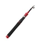 Canna da pesca telescopica Mini canna da pesca Attrezzatura da pesca portatile, lunghezza: 1,8 m (manico dritto rosso)