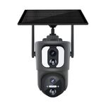 La telecamera WiFi solare binoculare ESCAM QF390 2x2MP supporta la registrazione vocale e di allarme bidirezionale (nero)