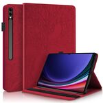 Custodia per tablet in pelle con chiusura orizzontale per Samsung Galaxy Tab S9 Ultra Life Tree Series (rossa)