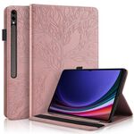 Custodia per tablet in pelle con vibrazione orizzontale serie Ultra Life Tree per Samsung Galaxy Tab S9 (oro rosa)