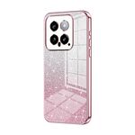 Per Xiaomi 14 Custodia per telefono elettrolitico in polvere glitter sfumata (rosa)