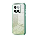 Per Xiaomi 14 Custodia per telefono elettrolitico in polvere glitter sfumata (verde)