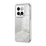 Per Xiaomi 14 Custodia per telefono elettrolitico in polvere glitter sfumata (argento)