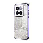 Per Xiaomi 14 Pro Custodia per telefono elettrolitico con polvere glitterata sfumata (viola)
