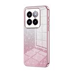Per Xiaomi 14 Pro Custodia per telefono elettrolitico con polvere glitter sfumata (rosa)