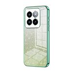 Per Xiaomi 14 Pro Custodia per telefono elettrolitico con polvere glitter sfumata (verde)