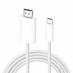Cavo adattatore USB-C / Type-C a HDMI HD 4K 30 Hz, lunghezza: 1,8 m (bianco)