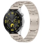 Per Huawei Watch GT4 / GT3 / GT2 / GT 46mm Cinturino in metallo con fibbia HW a tre ceppi (colore titanio)