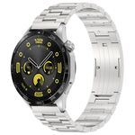 Per Huawei Watch GT4 / GT3 / GT2 / GT 46mm Cinturino in metallo con fibbia HW a tre ceppi (Argento)